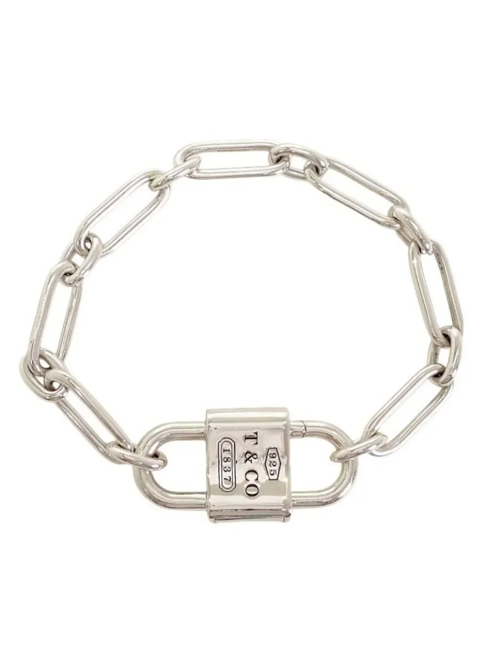 Tiffany & Co Large Double Lock XXL Bracelet Included 925 Sterling Silver